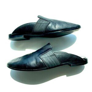 Frye “Terri” leather slip-on flats / mules, size 9.5 M women’s.